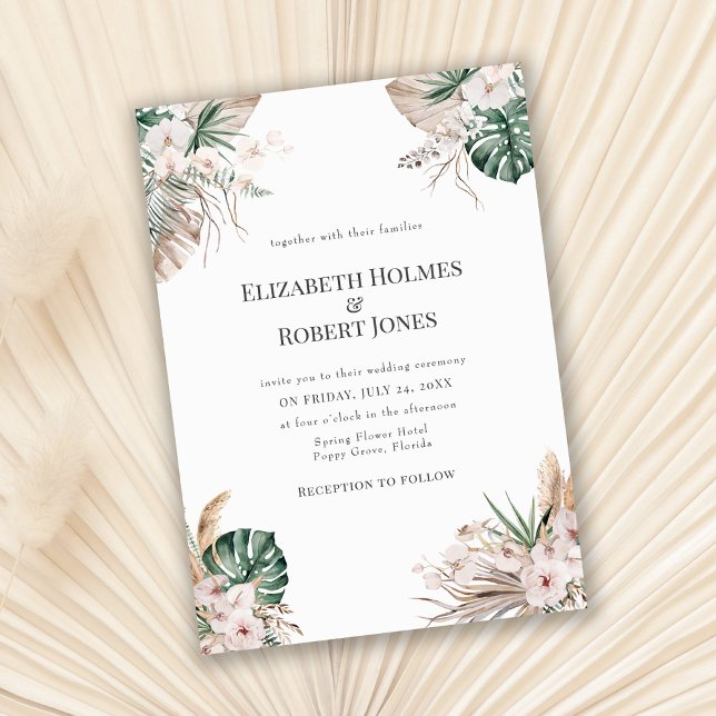 Faire-part de mariage Bohème Jardin Tropical (Créateur téléchargé)