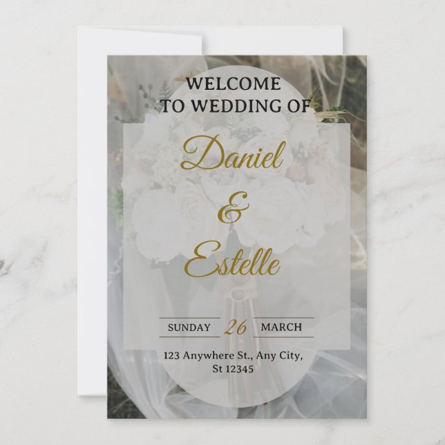 Faire-part de mariage Bohème Moderne | Flo beige é (Devant)