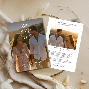 Faire-part de mariage Bohème Nous avons dit oui Ph