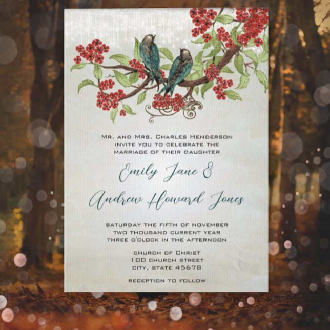 Faire-part de mariage bohème oiseaux de l'amour vi (Créateur téléchargé)