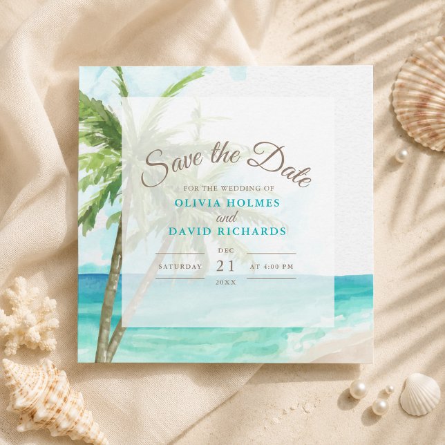 Faire-part de mariage bohème sur la plage côtière (Boho Coastal Beach Wedding Save the Date)