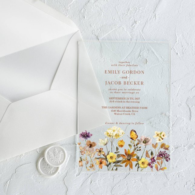 Faire-part de mariage Bohème Terracotta Fleurs Sau (Créateur téléchargé)