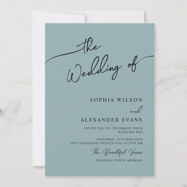 Faire-part de mariage Boho-chic, couleurs pastel. (Devant)