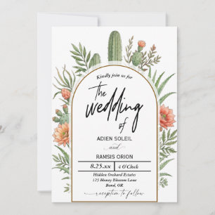 Faire-part de mariage Boho Désert Cactus