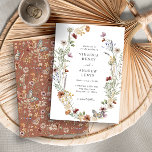 Faire-part de mariage Boho en terre cuite<br><div class="desc">Faire-part de mariage en terre cuite Boho. Cette invitation de mariage élégante et élégante présente de magnifiques fleurs sauvages d'aquarelle peints à la main disposés comme une jolie couronne avec un joli motif sur le dos. Trouvez les articles correspondants dans la Collection de Mariages Fleurs sauvages de Terracotta Boho.</div>