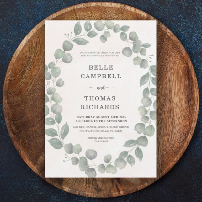 Faire-part de mariage Boho Eucalyptus Sage & Orang (Créateur téléchargé)