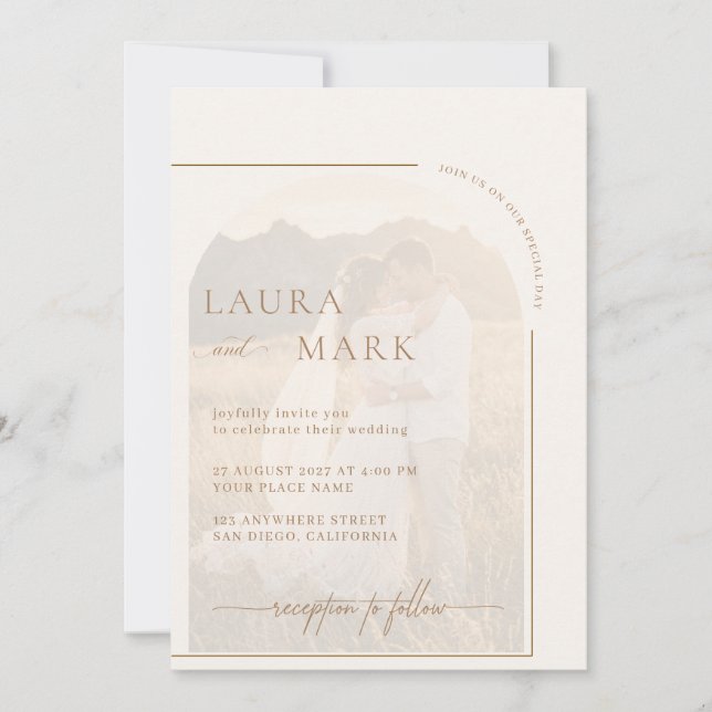 Faire-part de mariage Boho Sunset Mountain Invitat (Devant)
