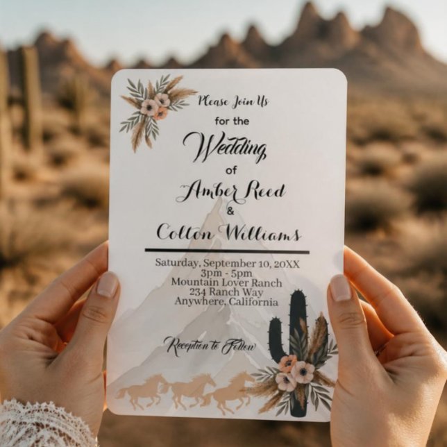Faire-part de mariage Boho Western Mountain (Créateur téléchargé)