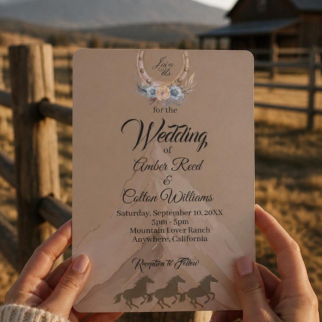 Faire-part de mariage Boho Western Mountain (Créateur téléchargé)