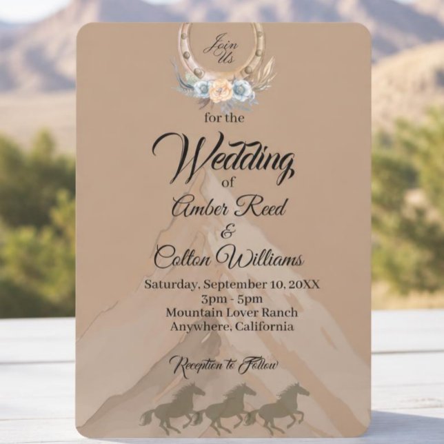 Faire-part de mariage Boho Western Mountain (Créateur téléchargé)