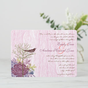 Faire-part de mariage Bois Grain de feuille d'oise