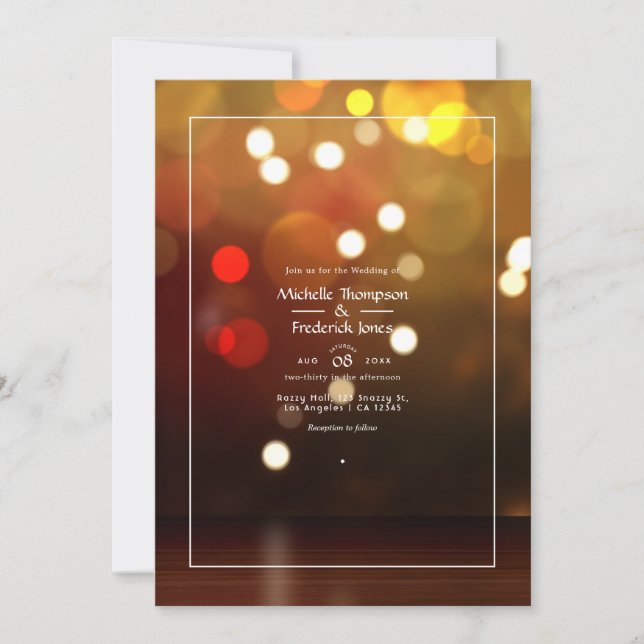 Faire-part de mariage Bokeh (Devant)