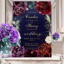 Faire-part de mariage bordeaux et marine II avec f