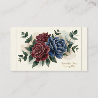 Faire-part de mariage bordeaux marine Moody | Fleu