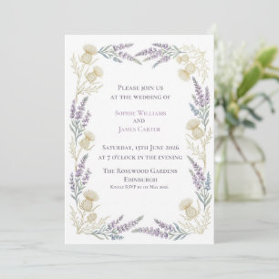 Faire-part de mariage bordure complète Chardon Lav