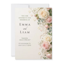 Faire-part de mariage Bordure de jardin de roses s