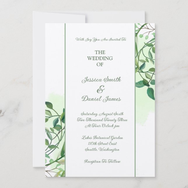 Faire-part de mariage botanique (Devant)