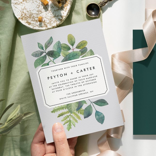 Faire-part de mariage botanique (Créateur téléchargé)