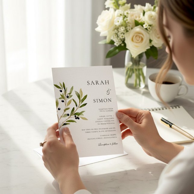 Faire-part de mariage botanique à l'aquarelle de b (Créateur téléchargé)