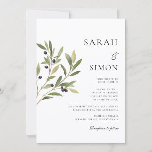 Faire-part de mariage botanique à l'aquarelle de b