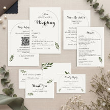 Faire-part de mariage botanique à l'arche élégante