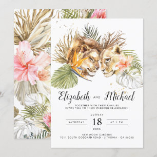Faire-part de mariage botanique africaine Safari B