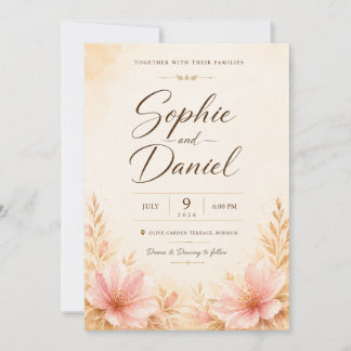 Faire-part de mariage botanique artistique