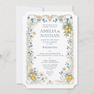 Faire-part de mariage botanique aux agrumes