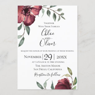 Faire-part de mariage botanique de Bourgogne