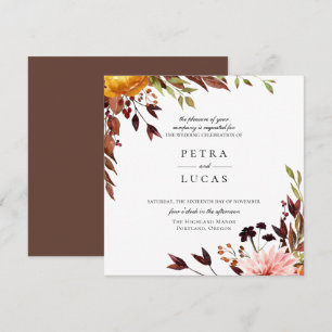 Faire-part de mariage botanique de la forêt d'auto