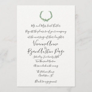 Faire-part de mariage botanique de laurier