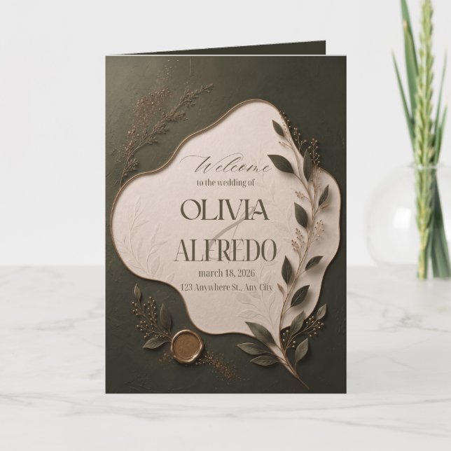 Faire-part de mariage botanique de luxe | Élégant  (Devant)