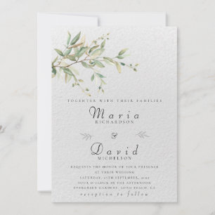 Faire-part de mariage botanique Élégante Verdure
