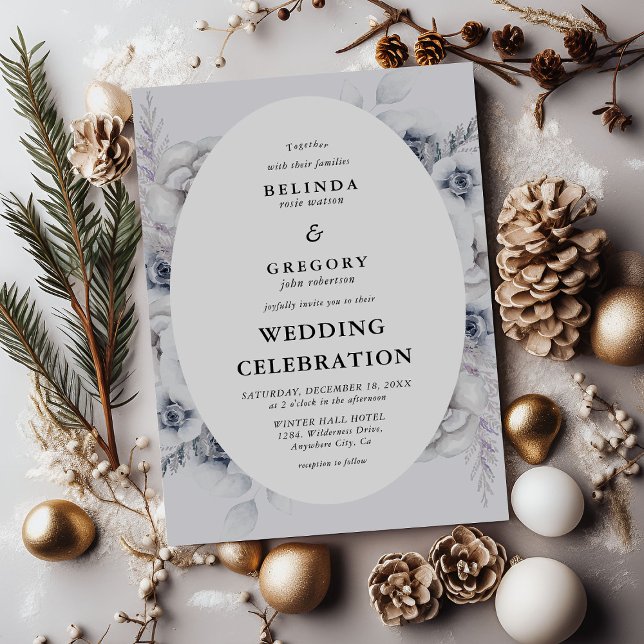Faire-part de mariage botanique Feuillage d'hiver (Créateur téléchargé)