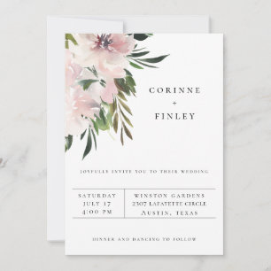 Faire-part de mariage botanique mauve poussiéreux