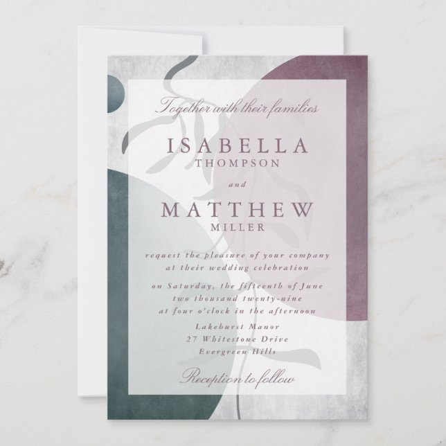 Faire-Part de Mariage Botanique Moderne (Devant)