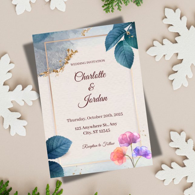 Faire-part de mariage botanique rustique (Créateur téléchargé)