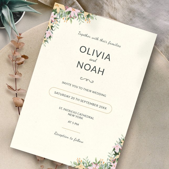 Faire-part de mariage botanique - style boho (Créateur téléchargé)