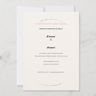 Faire-part de mariage botanique Terracotta Sage
