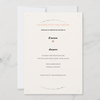 Faire-part de mariage botanique Terracotta Sage