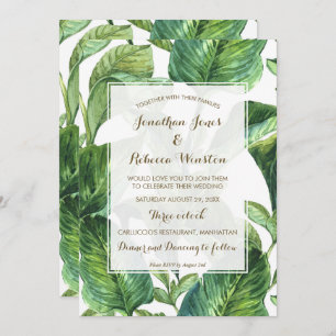 faire-part de mariage botanique tropical de