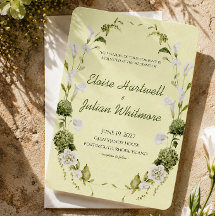 Faire-part de mariage botanique vert moderne