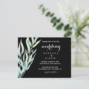 Faire-part de mariage botanique vert noir