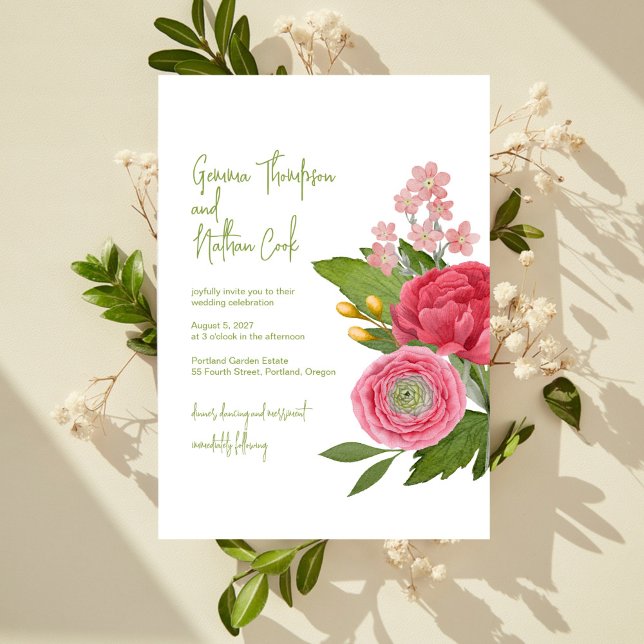 Faire-part de mariage Bouquet de Nantucket (Créateur téléchargé)