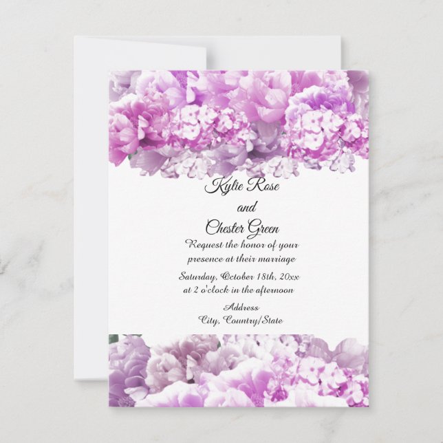 Faire-part de mariage Bouquet de roses monochrome (Devant)