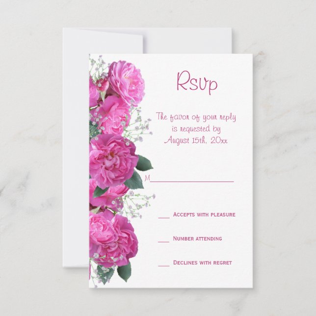 Faire-part de mariage bouquet floral romantique (Devant)