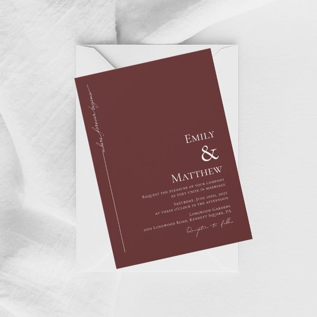 Faire-Part de Mariage Bourgogne Where Forever Begi (Créateur téléchargé)