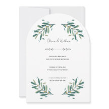 Faire-part de mariage Branche d'Olive élégant vert