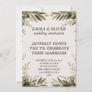 Faire-part de mariage Branche d'olivier   Floral c