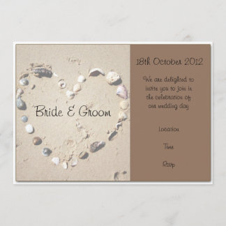 Faire-part de mariage Brown Coeur d'amour Shell